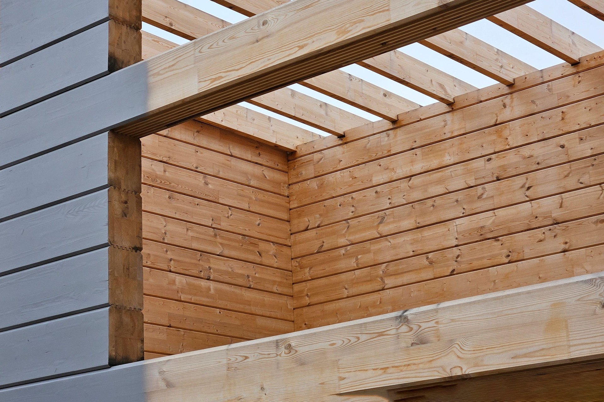 Multi-story wooden home in building progress